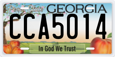 GA license plate CCA5014