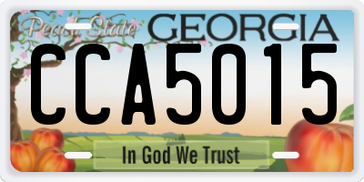 GA license plate CCA5015