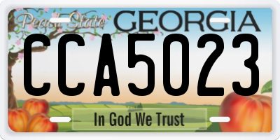 GA license plate CCA5023