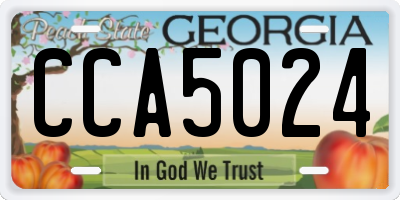GA license plate CCA5024