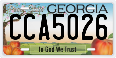 GA license plate CCA5026
