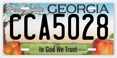 GA license plate CCA5028