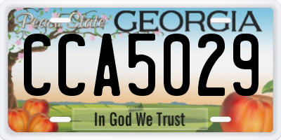 GA license plate CCA5029