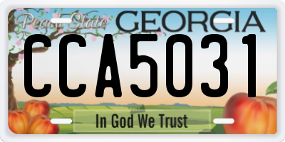 GA license plate CCA5031