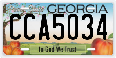 GA license plate CCA5034
