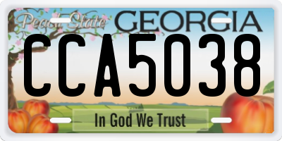 GA license plate CCA5038