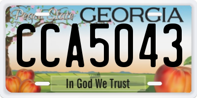 GA license plate CCA5043