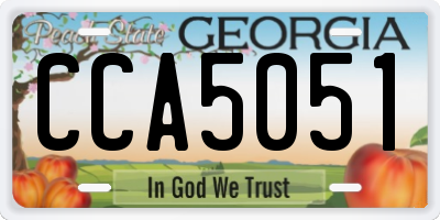 GA license plate CCA5051