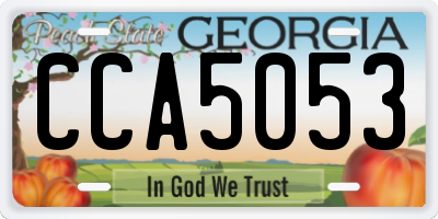 GA license plate CCA5053