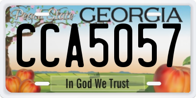 GA license plate CCA5057