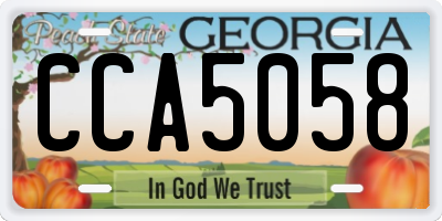 GA license plate CCA5058