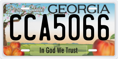 GA license plate CCA5066