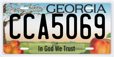 GA license plate CCA5069