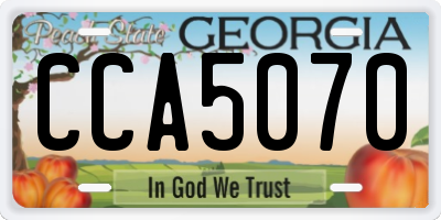 GA license plate CCA5070