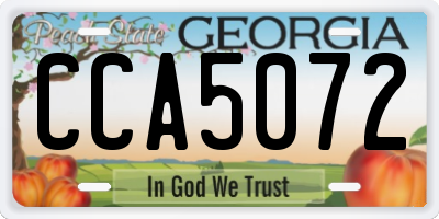 GA license plate CCA5072