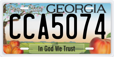 GA license plate CCA5074