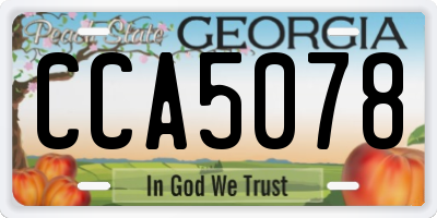 GA license plate CCA5078
