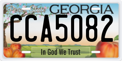 GA license plate CCA5082
