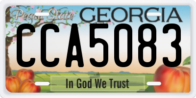 GA license plate CCA5083