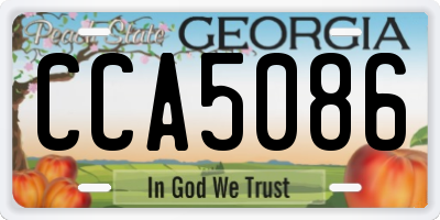 GA license plate CCA5086