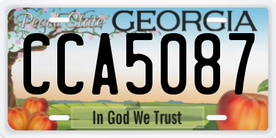 GA license plate CCA5087