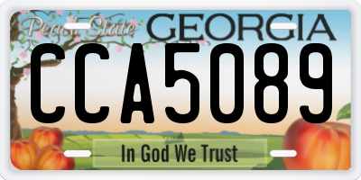 GA license plate CCA5089