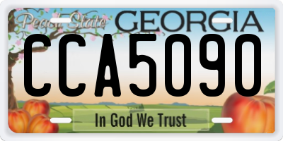 GA license plate CCA5090
