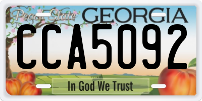 GA license plate CCA5092