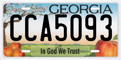 GA license plate CCA5093
