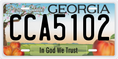 GA license plate CCA5102