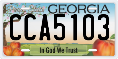 GA license plate CCA5103