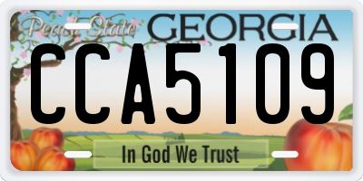 GA license plate CCA5109