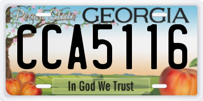 GA license plate CCA5116