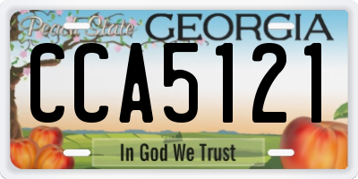 GA license plate CCA5121