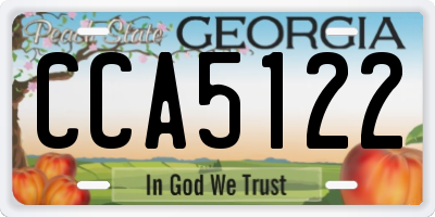 GA license plate CCA5122