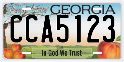 GA license plate CCA5123