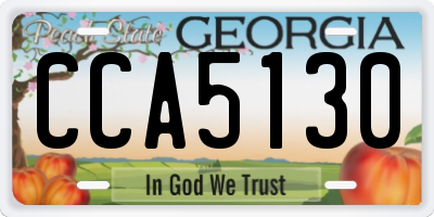 GA license plate CCA5130