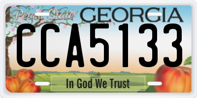 GA license plate CCA5133