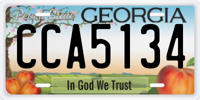 GA license plate CCA5134
