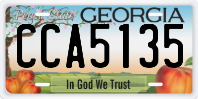 GA license plate CCA5135