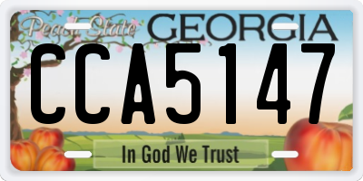 GA license plate CCA5147