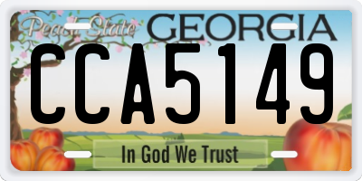 GA license plate CCA5149