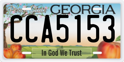 GA license plate CCA5153