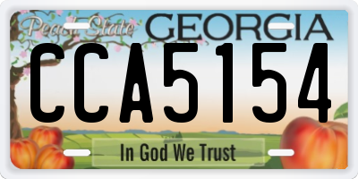 GA license plate CCA5154