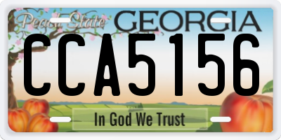 GA license plate CCA5156