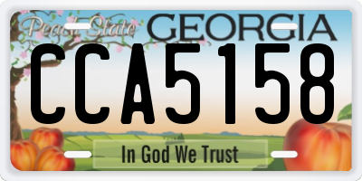 GA license plate CCA5158