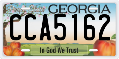 GA license plate CCA5162