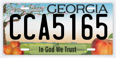GA license plate CCA5165