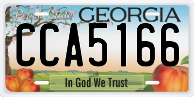 GA license plate CCA5166