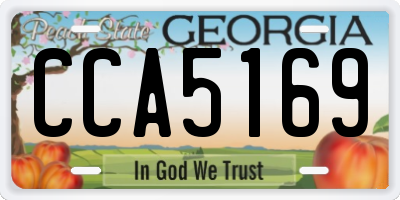 GA license plate CCA5169
